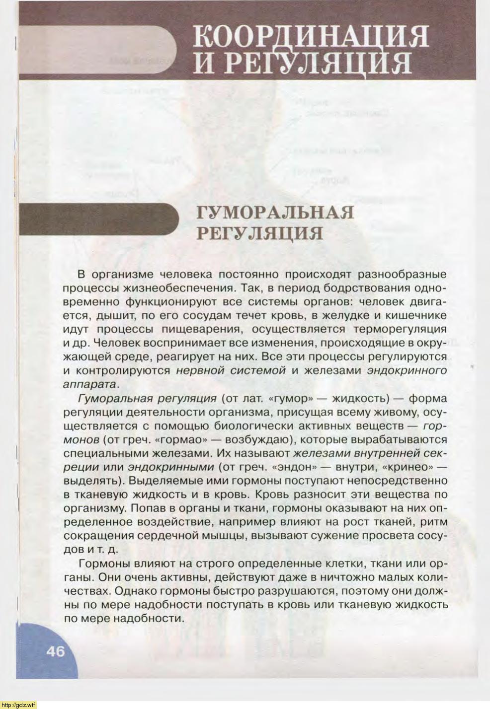 Биология за 8-ой класс - Н.И. Сонин, М.Р. Сапин. Биология.Человек. 8-ой ...